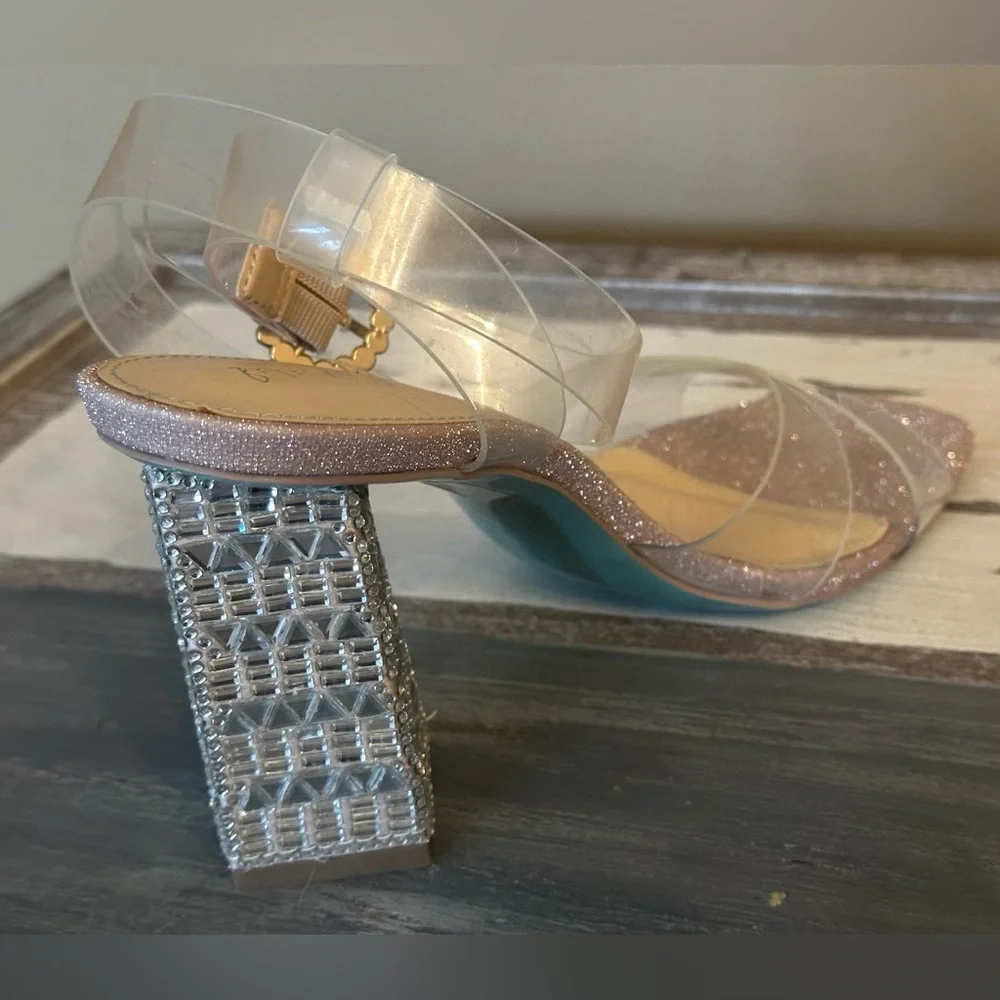 Betsey‎ Johnson Bell Clear Sculpted Two-Piece Dress Sandal - Size 8.5